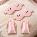 Silk Sleep Eye Masks with Adjustable Strap and Storage